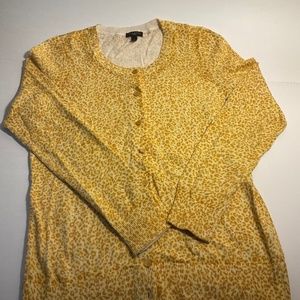 TALBOTS CHEETAH ANIMAL PRINT ANGORA CARDIGAN Size Small petite Cardigancore EUC